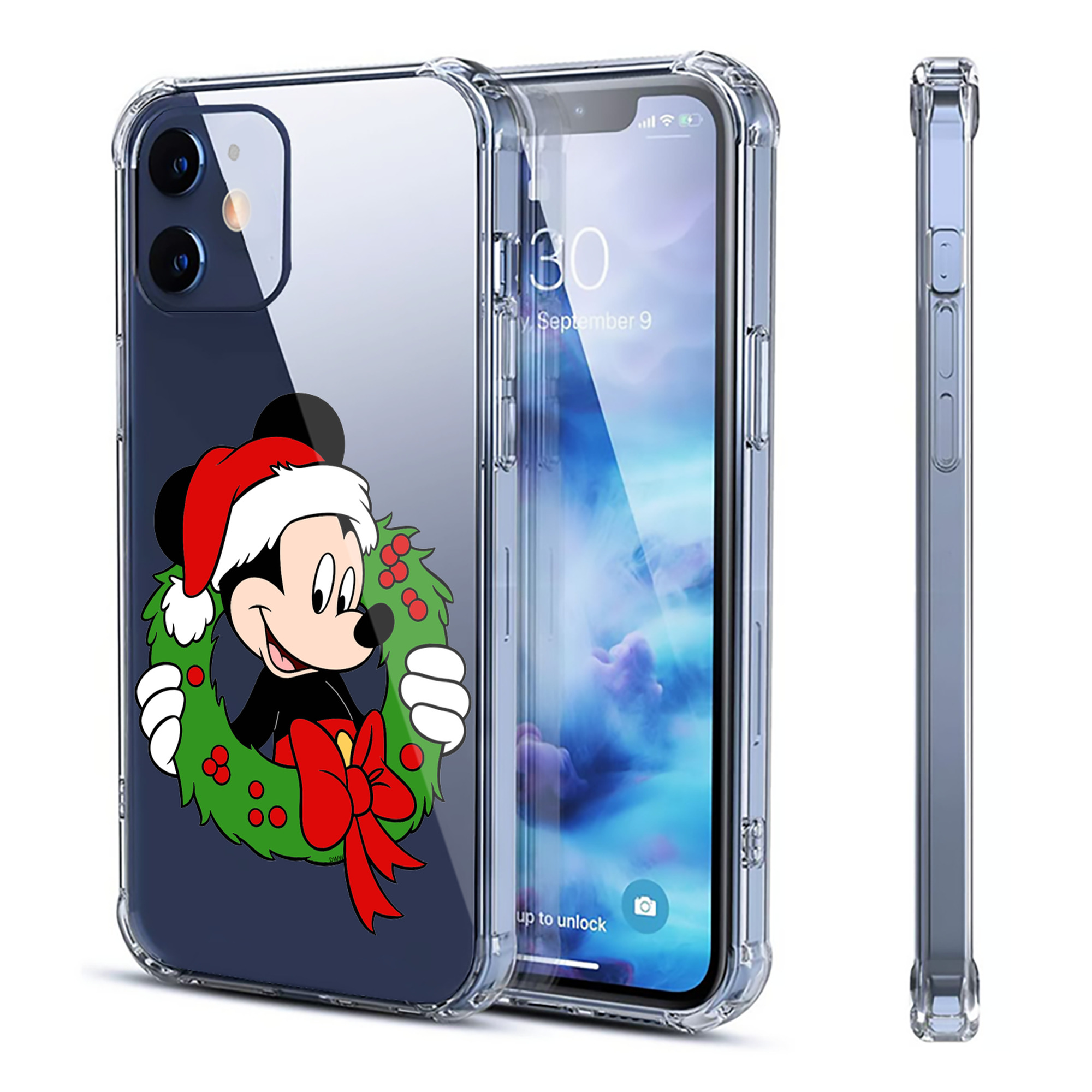 （画像用） ミッキーマウス Mickey Mouse 【iPhone 12シリーズ対応】透明スマホケース（クリアソフトケース）